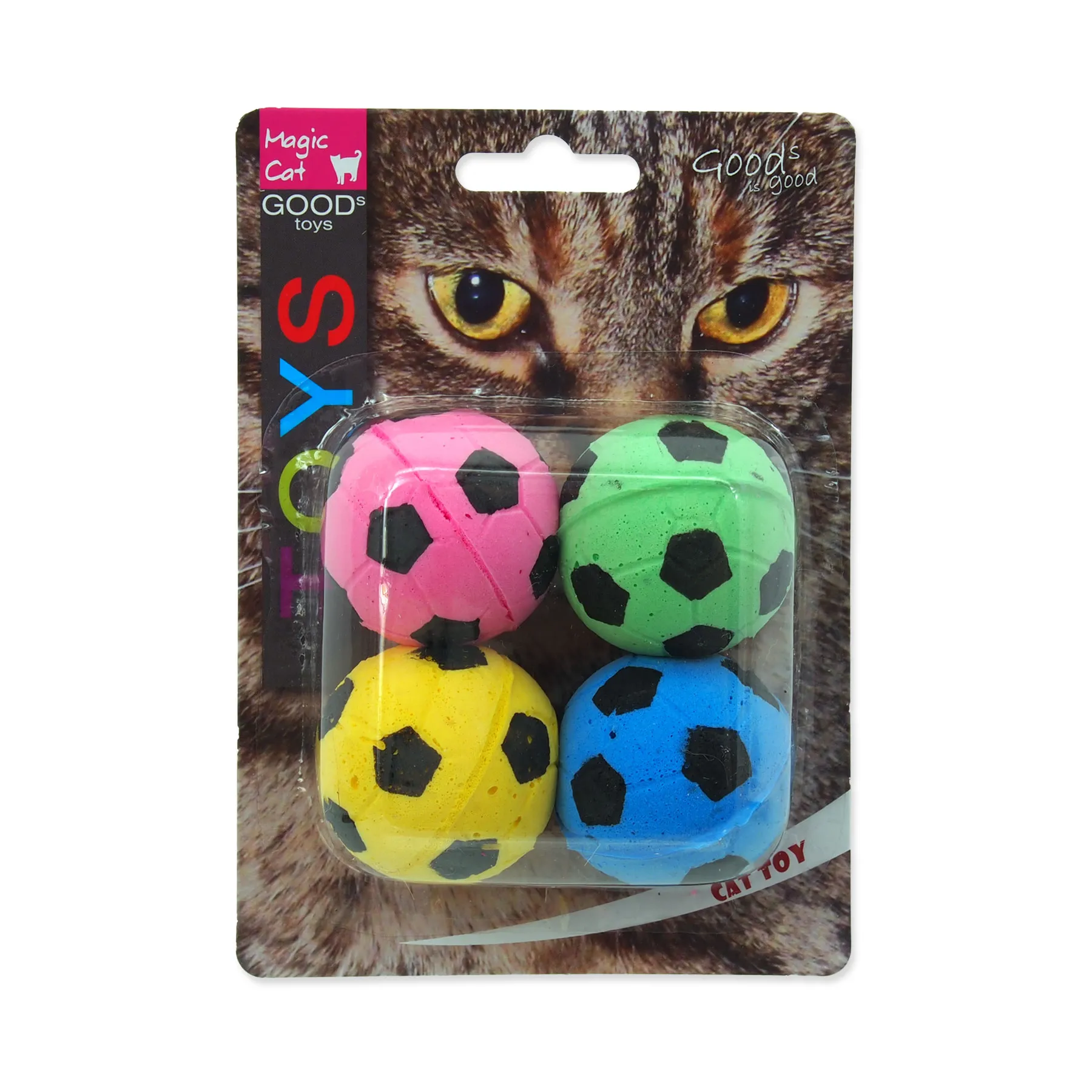 MAGIC CAT Hračka míček pěnový fotbalový 3,75 cm 4 ks