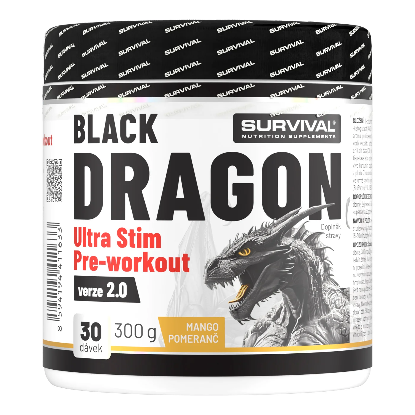 Survival Black Dragon Ultra Stim Pre-workout 300 g mango-pomeranč