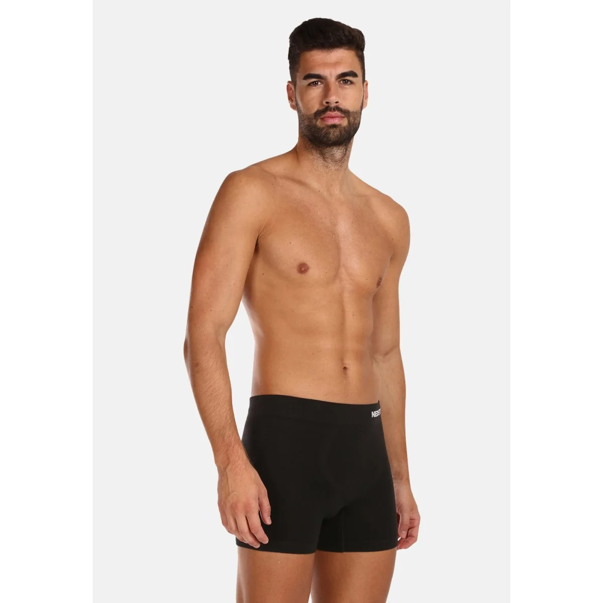 Nedeto 3PACK pánské boxerky bezešvé bambusové černé (3NDTB001S) L
