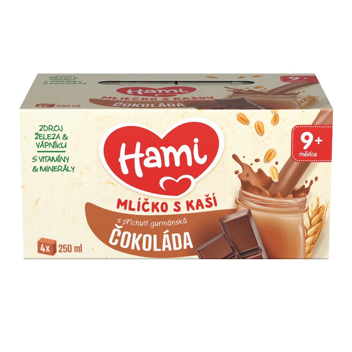 Hami Mlíčko s kaší s příchutí gurmánské čokolády 4x250 ml