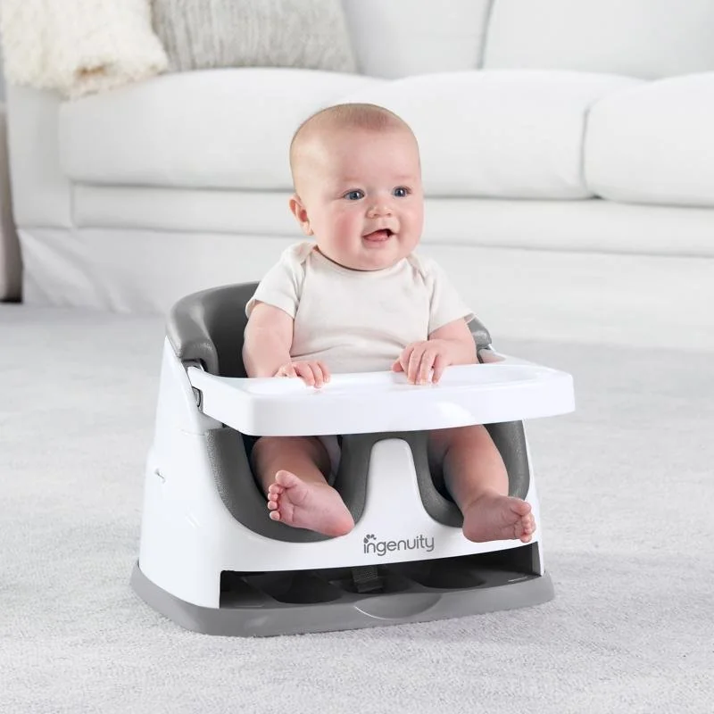 Ingenuity Jídelní židlička na židli 2v1 Baby Base Slate 6m+ do 22 kg