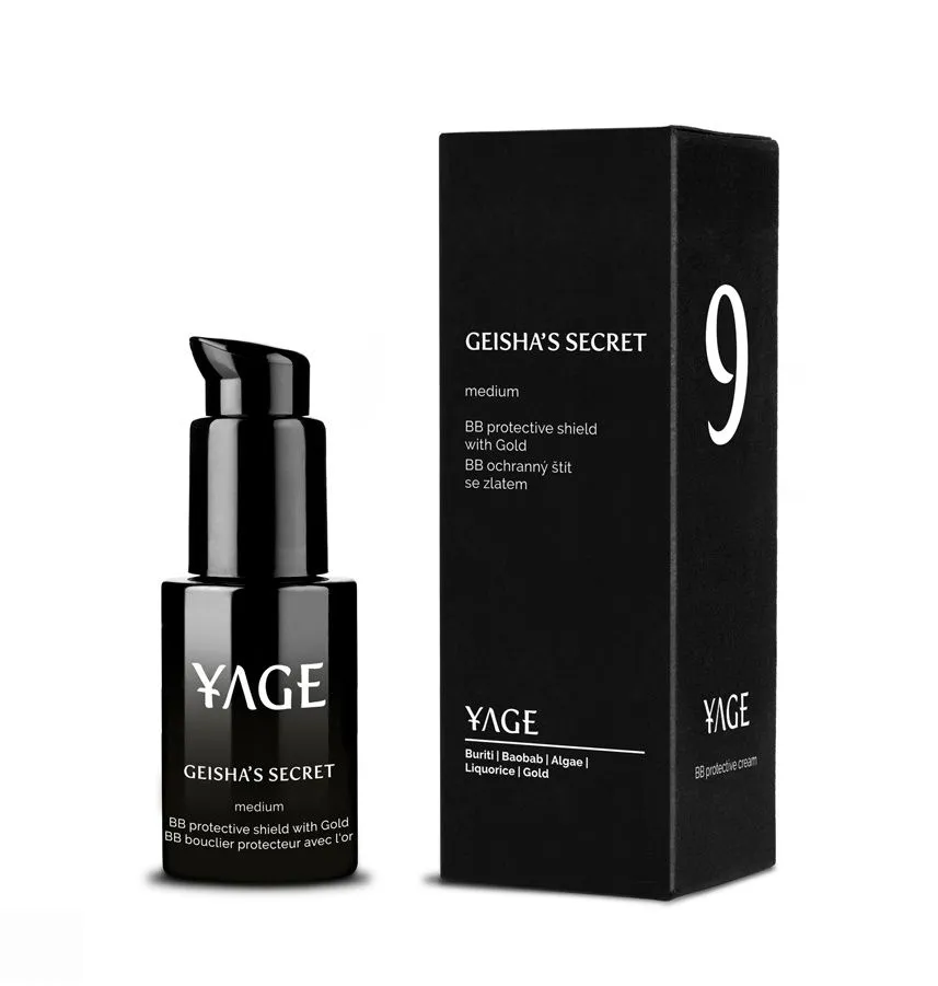 YAGE Geisha Secret SPF15 odstín střední BB krém se zlatem proti pigmentaci 30 ml