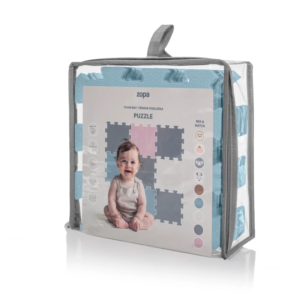 Zopa Pěnová podložka Puzzle 30x30 cm 9ks, Floral Blue 7