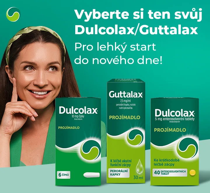 Dulcolax/Guttalax. Pro lehký start do nového dne. Dulcolax/Guttalax. Pro lehký start do nového dne.