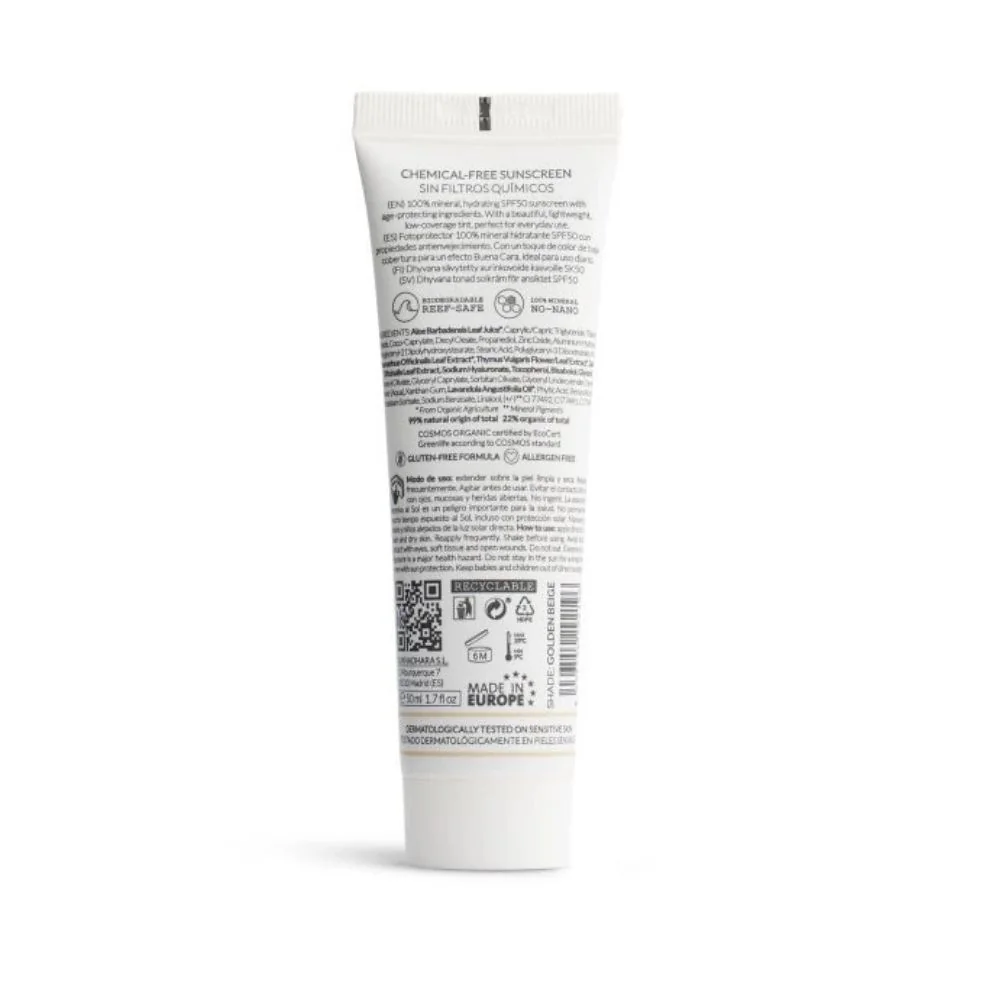 Dhyvana Přírodní minerální tónovací krém SPF50 Golden Beige 50 ml