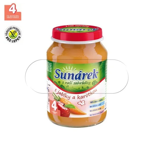 Sunárek ovocný příkrm s jablky a karotkou 190g