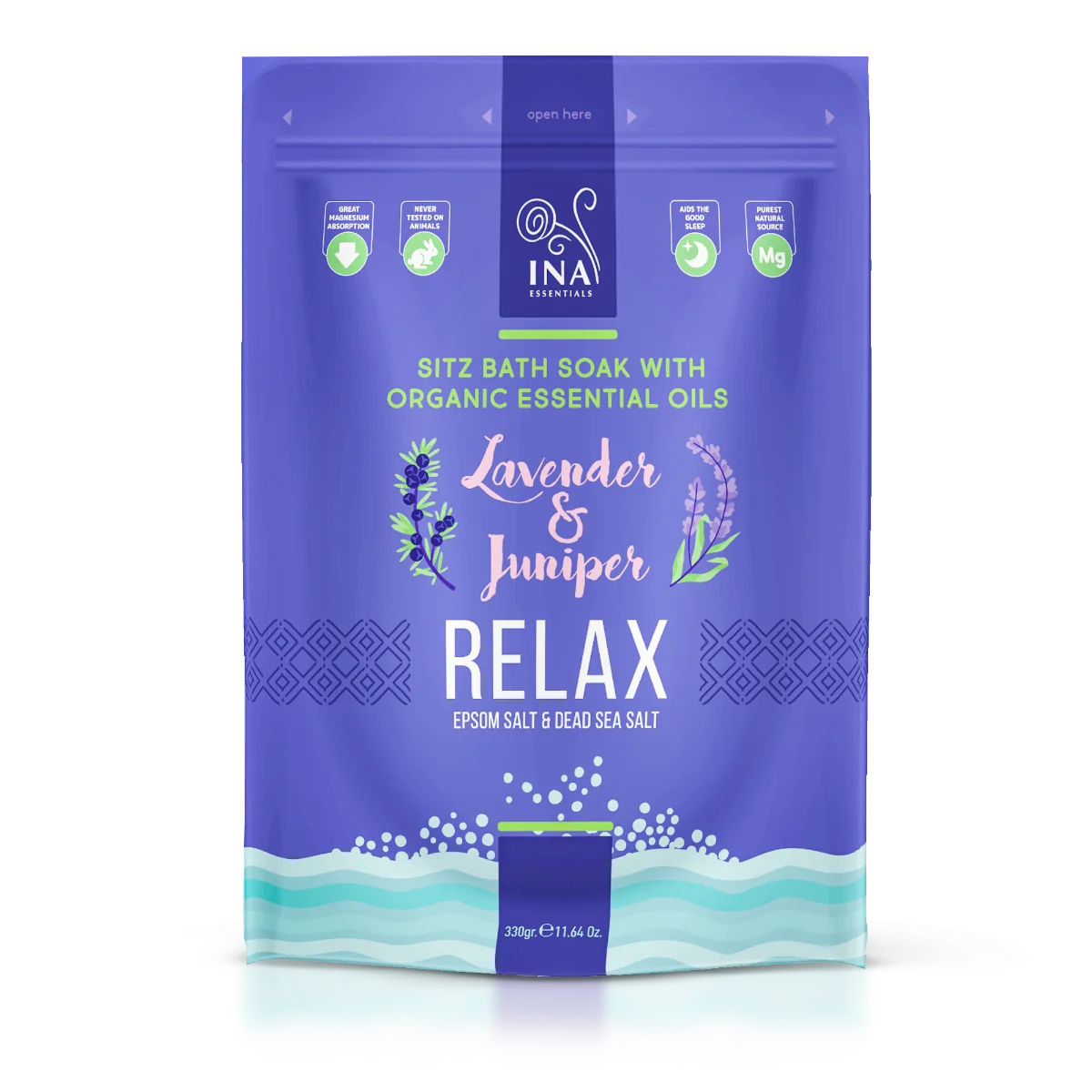 InaEssentials Relax Koupelová sůl pro uvolnění stresu 330 g