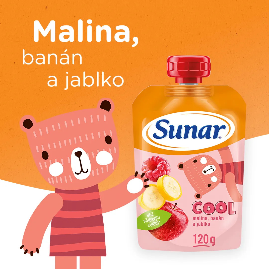 Sunar Cool ovoce Malina, banán, jablko kapsička 120 g