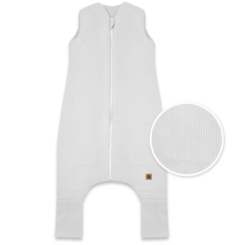 Miminu Spací vak se zahrnovacími nohavičkami, Soft Interlock, proužek, šedý, vel. M