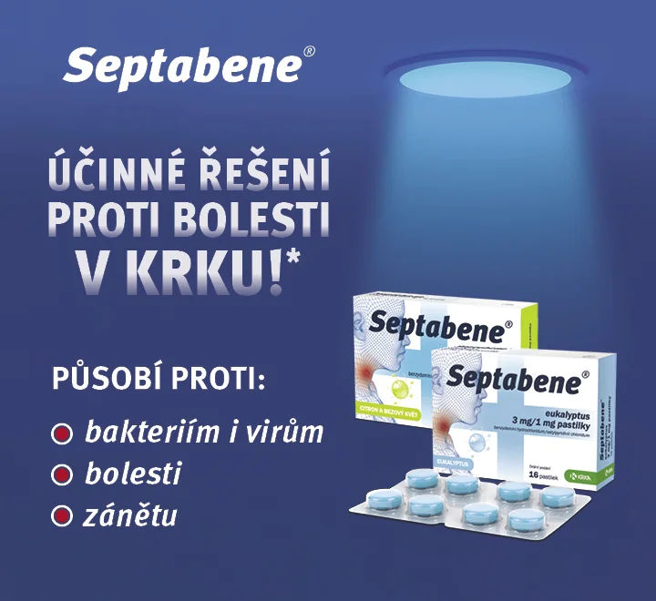 Septabene – účinné řešení proti bolesti v krku! Působí proti bakteriím i virům, bolesti, zánětu.