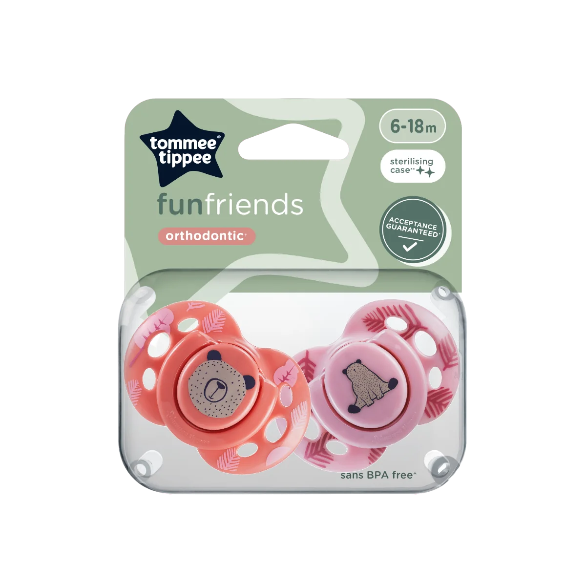 Tommee Tippee CTN Dudlík silikon Fun 6-18m 2 ks
