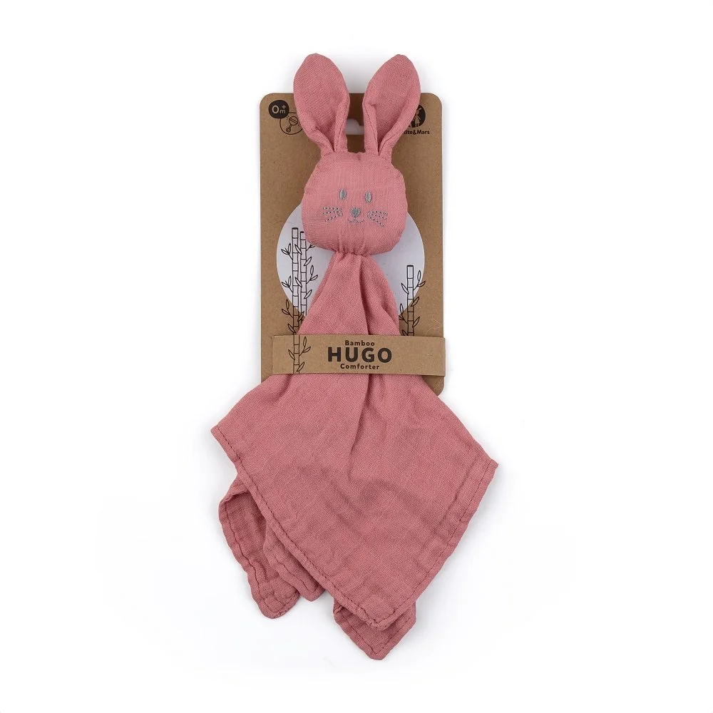 Petite&Mars Mazlíček bambusový mušelínový Hugo Dusty Rose 0m+