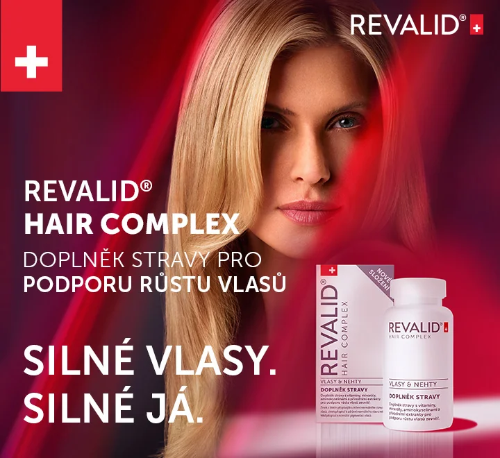 Revalid Hair Complex. Doplněk stravy pro podporu růstu vlasů. Silné vlasy. Silné já.