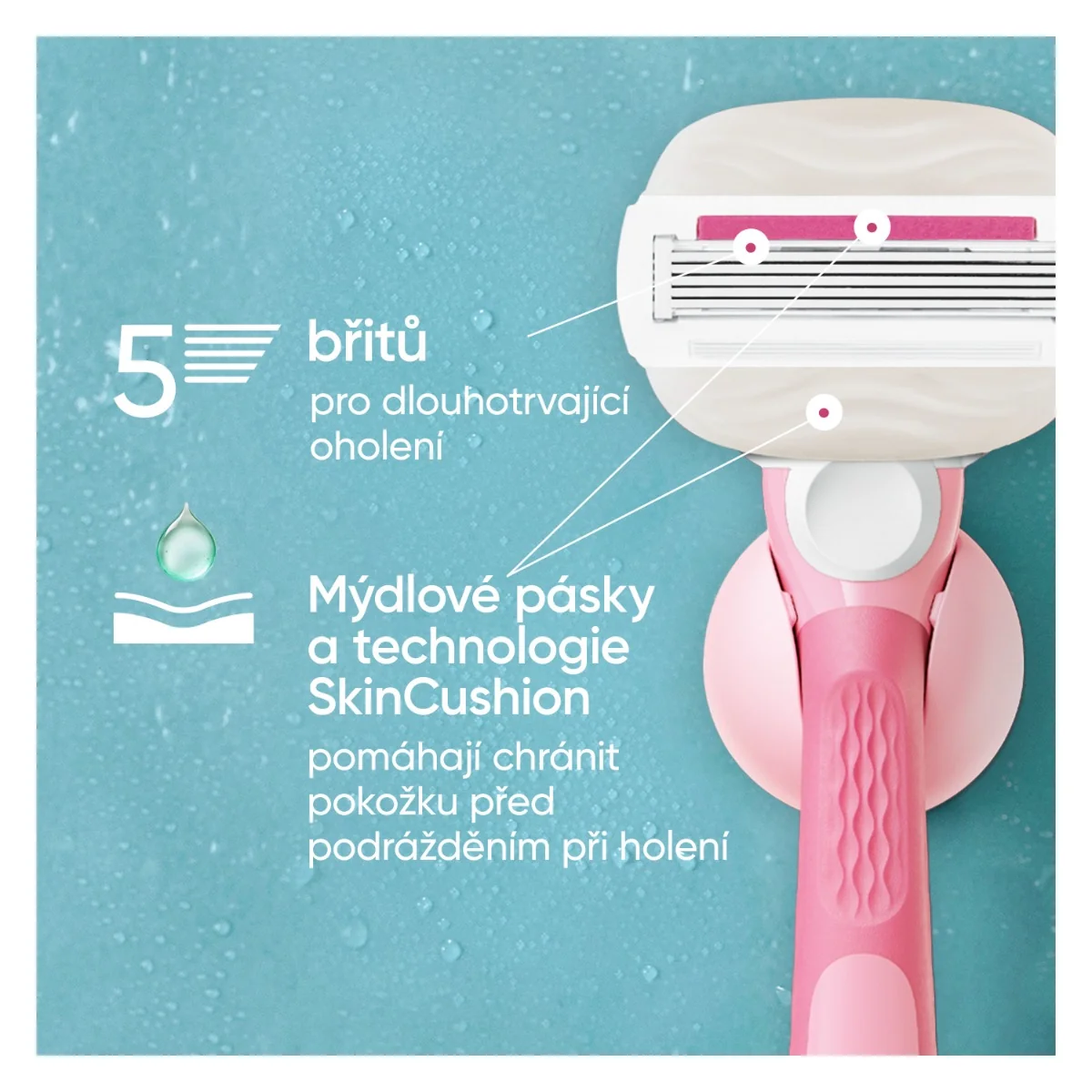 Gillette Venus ComfortGlide Miami holicí strojek + 1 náhradní hlavice