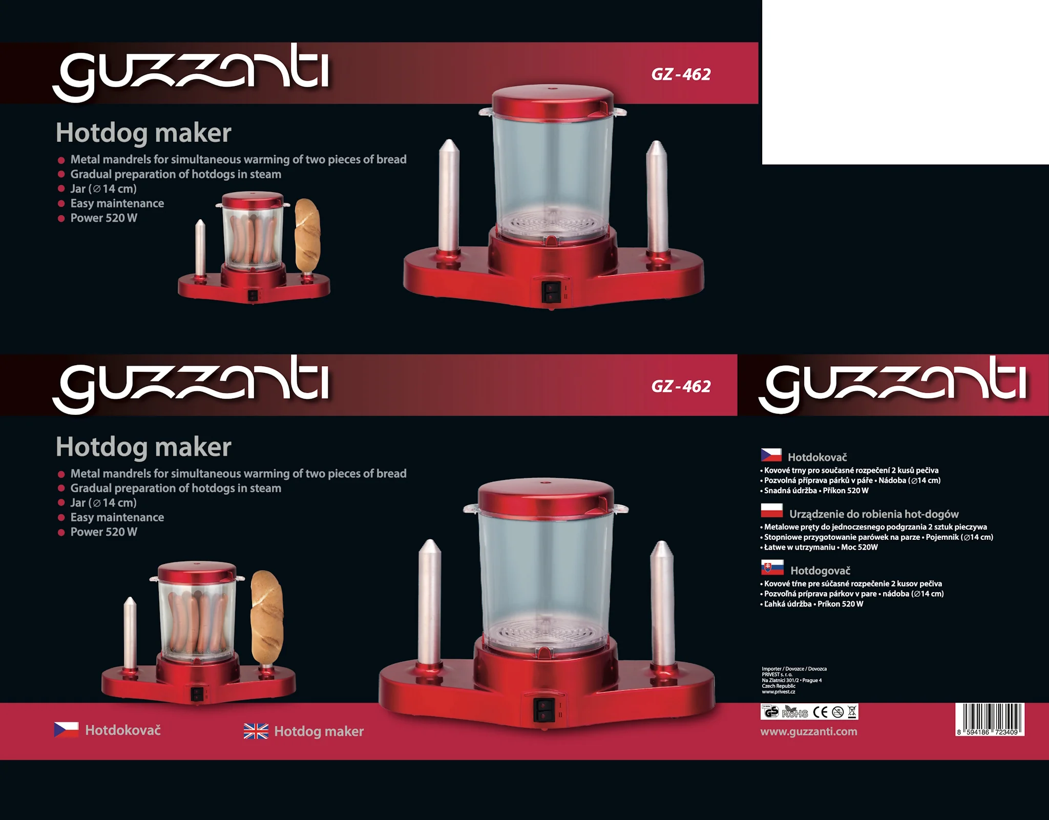 GUZZANTI Hotdogovač GZ 462