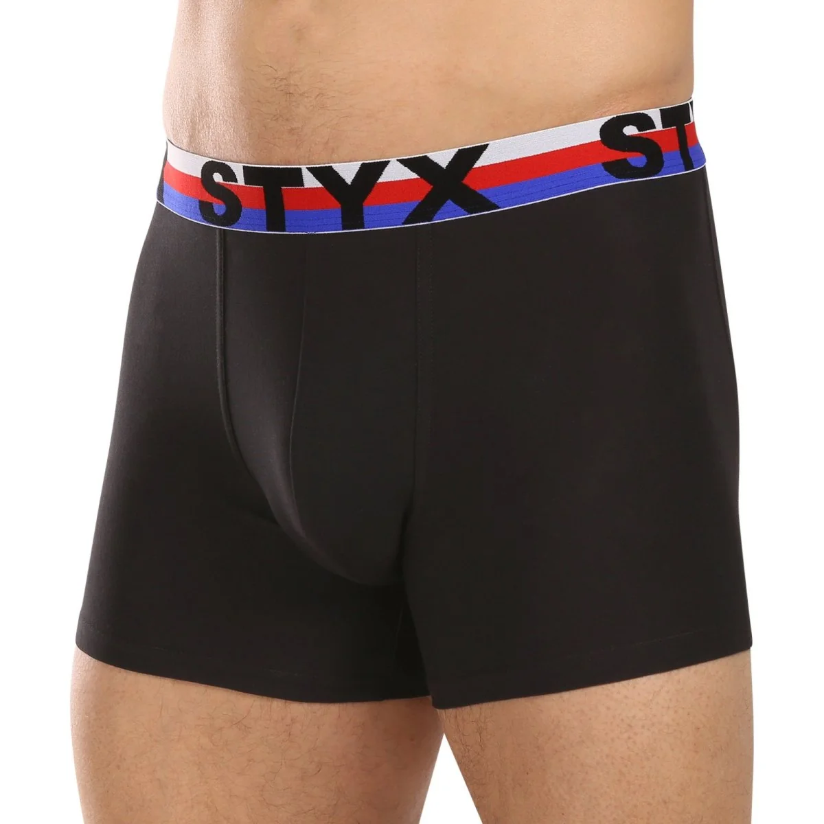 Styx 3PACK pánské boxerky long sportovní guma černé trikolóra (3U1960) XL