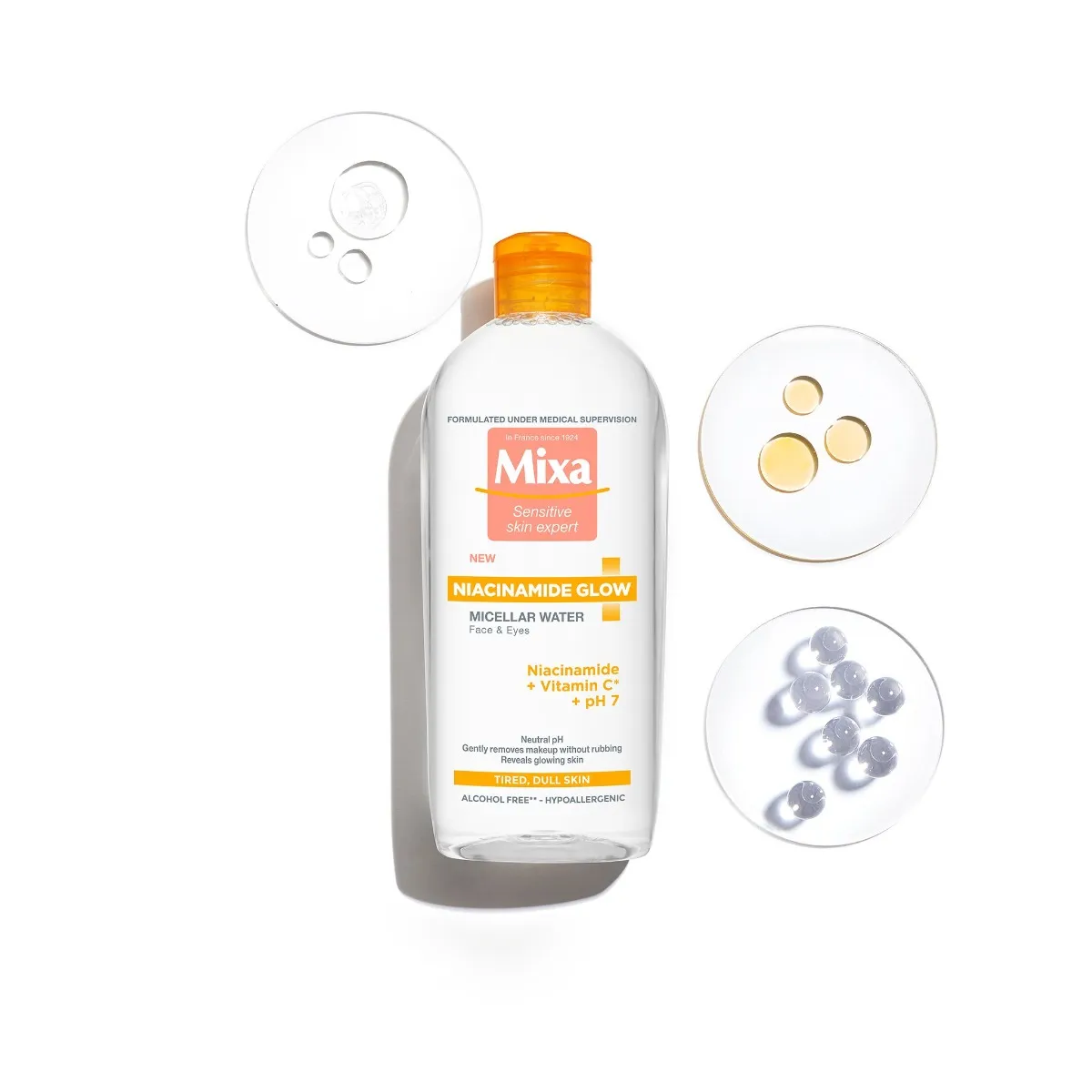 Mixa Niacinamide Glow micelární voda 400 ml