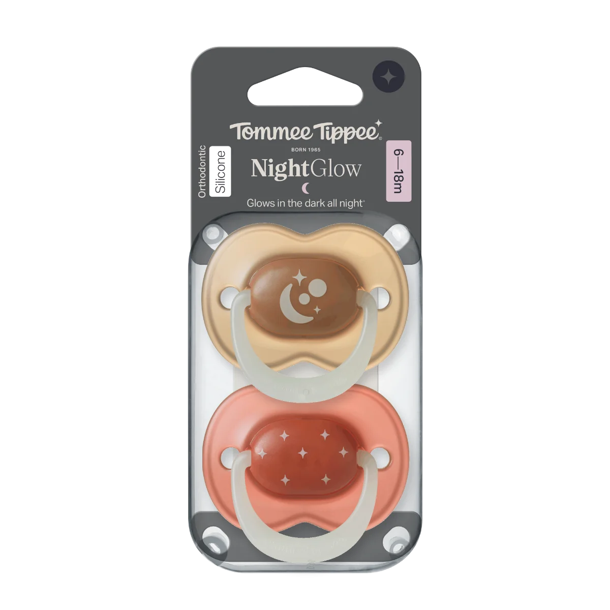 Tommee Tippee Silikonový dudlík Night 6-18m 2 ks více barevných variant