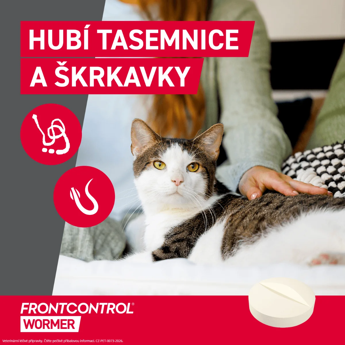 FRONTCONTROL Wormer tablety pro kočky 4 kg 2 tablety