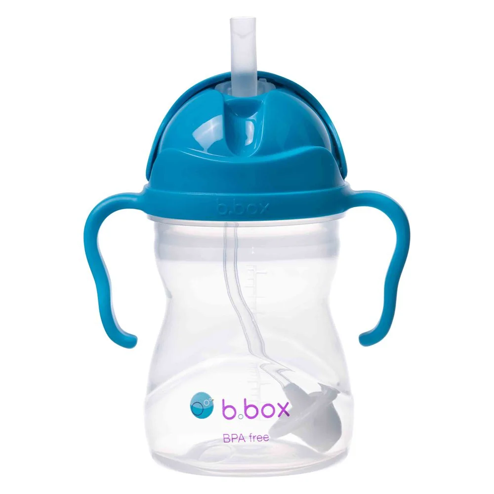 B.BOX Hrneček s brčkem - kobaltově modrý 240 ml