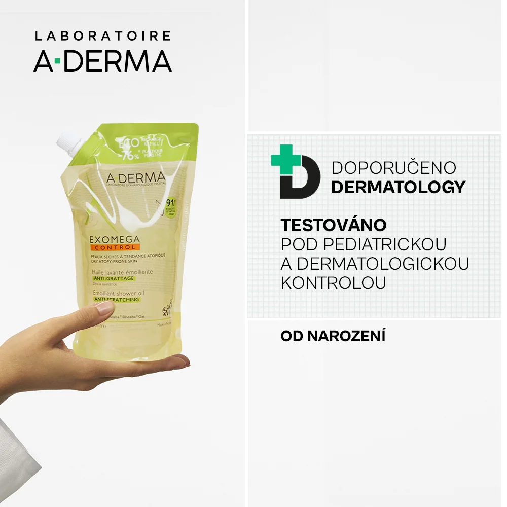 A-Derma Exomega Control Sprchový olej ECO náplň 500 ml
