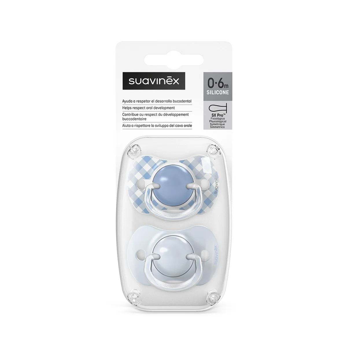 Suavinex Dudlík SX PRO fyziologický WILD & FREE 0-6 m 2 ks modrý