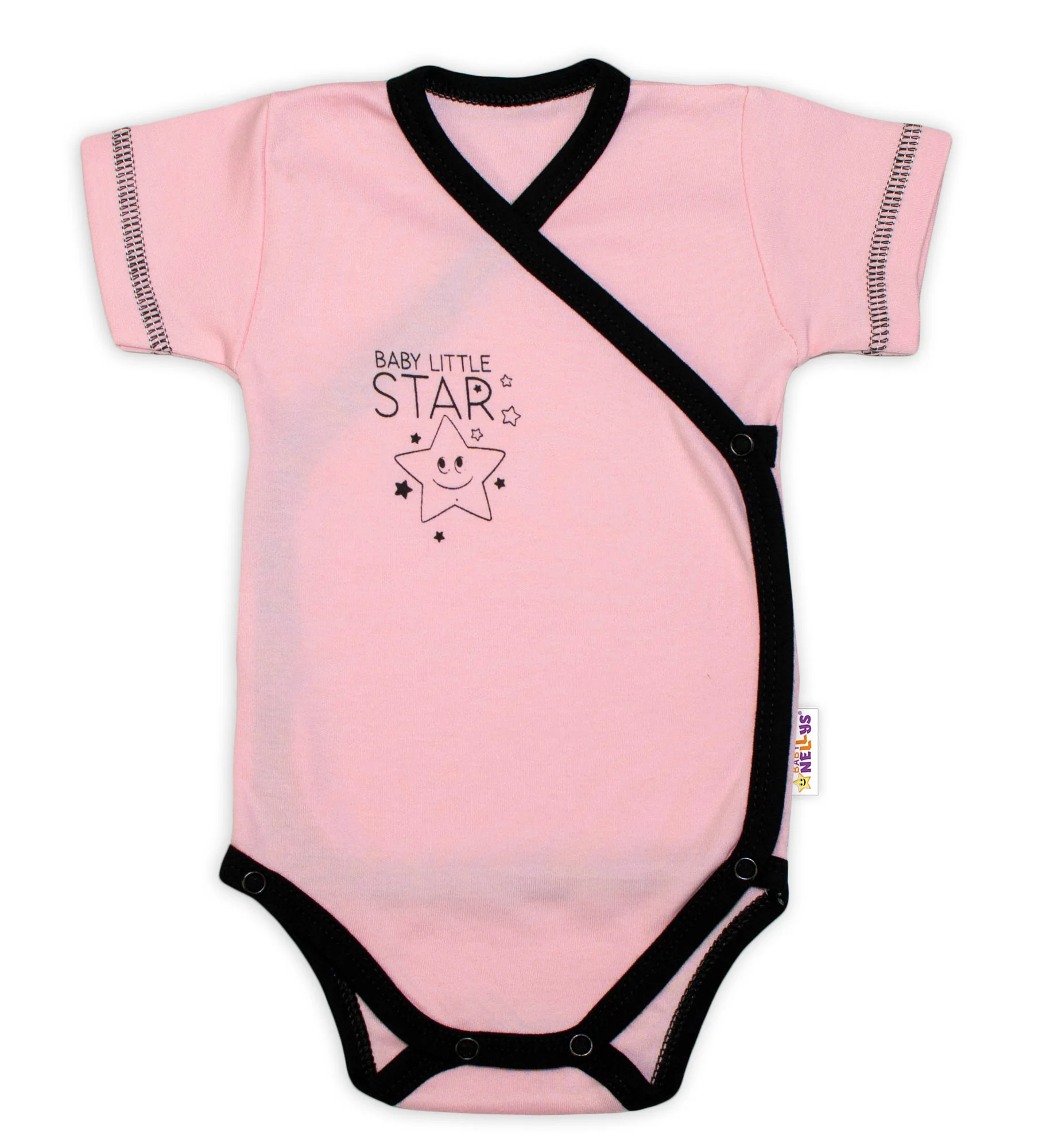 Baby Nellys 2-dílná sada body kr. rukáv + polodupačky, růžová - Baby Little Star