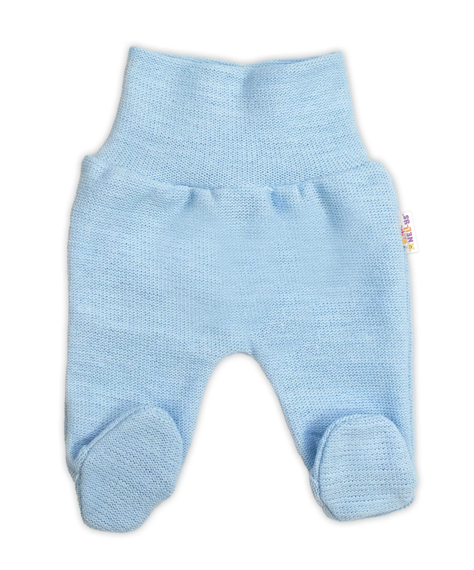 Baby Nellys Pletené kojenecké polodupačky Hand Made, světle modré, vel. 68