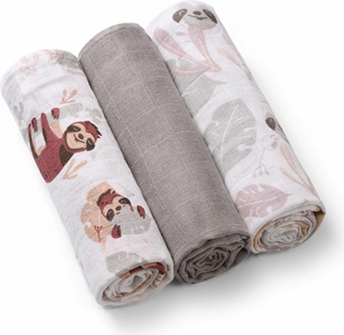 Babyono Mušelínové - super měkké plenky, 3ks, Lemur - šedé