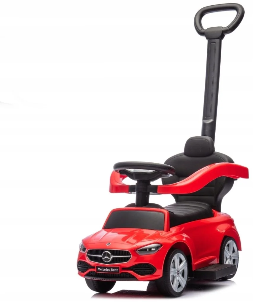 Milly Mally Dětské odrážedlo Mercedes C-Class s vodicí tyčí - červené