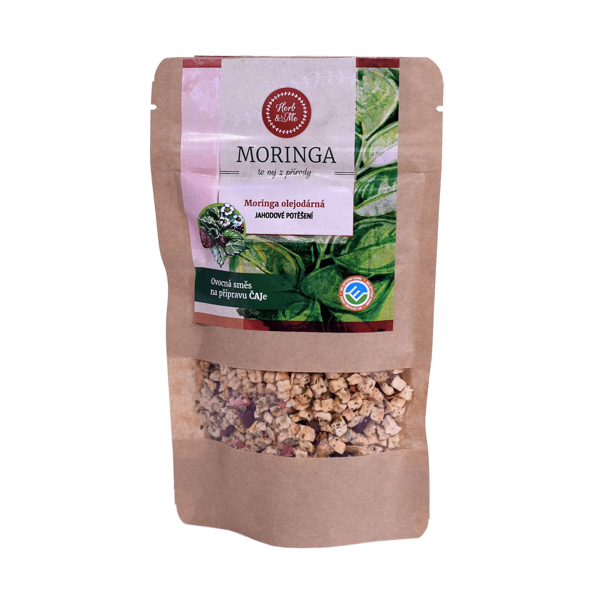 Herb&Me Moringa Jahodové potěšení s moringou sypaný čaj 50 g