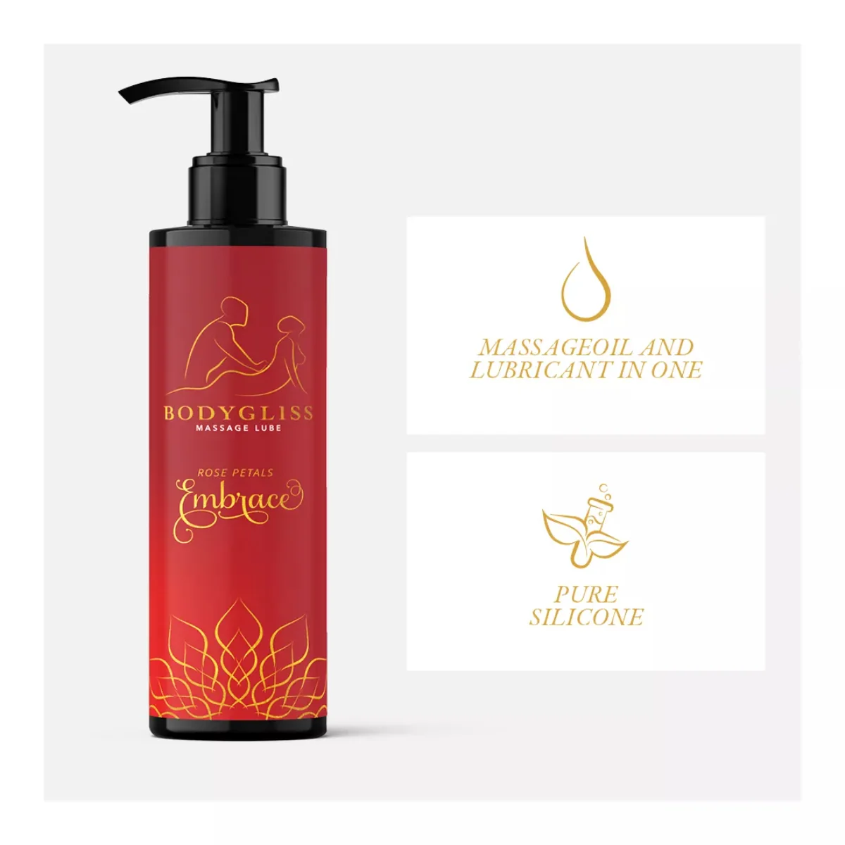 BODYGLISS Silikonový masážní olej Rose Petals (150 ml)