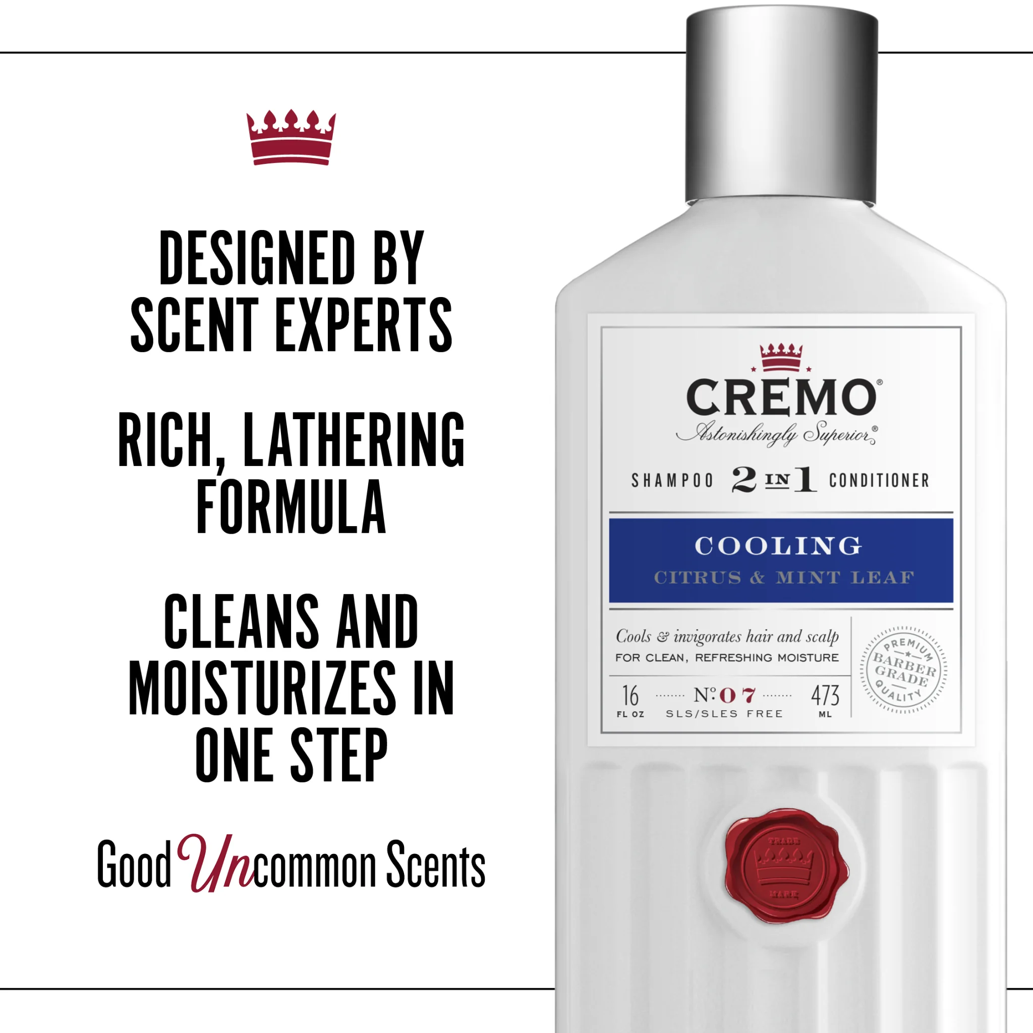 Cremo Citrus & Mint Leaf 2v1 šampon a kondicionér 473 ml