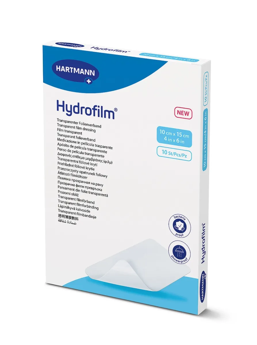 Hartmann Hydrofilm 10 cm x 15 cm náplast fixační 10 ks