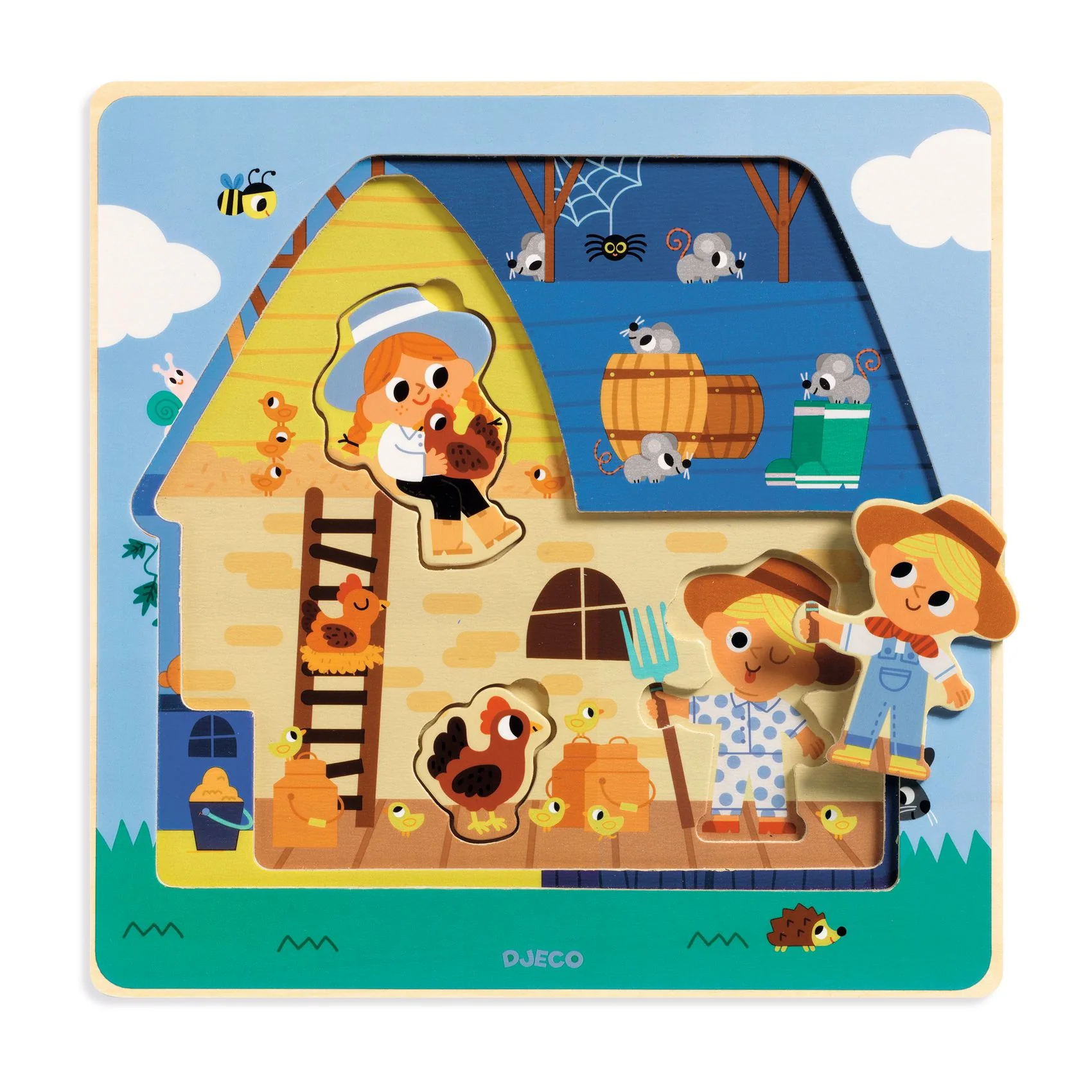 Djeco Třívrstvé puzzle Statek