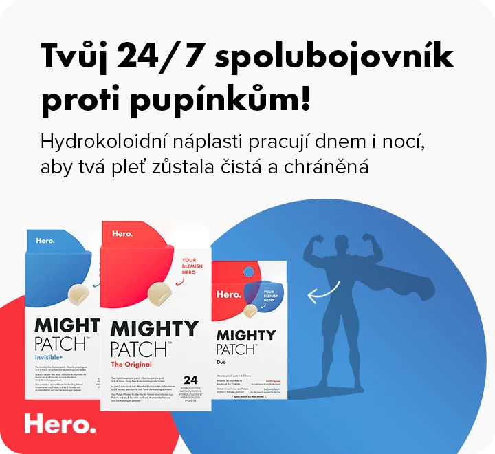 Hero patches. Tvůj spolubojovník 24/7 proti pupínkům. Hydrokoloidní náplasti pracují dnem i nocí, aby Tvá pleť zůstala čistá a chráněná