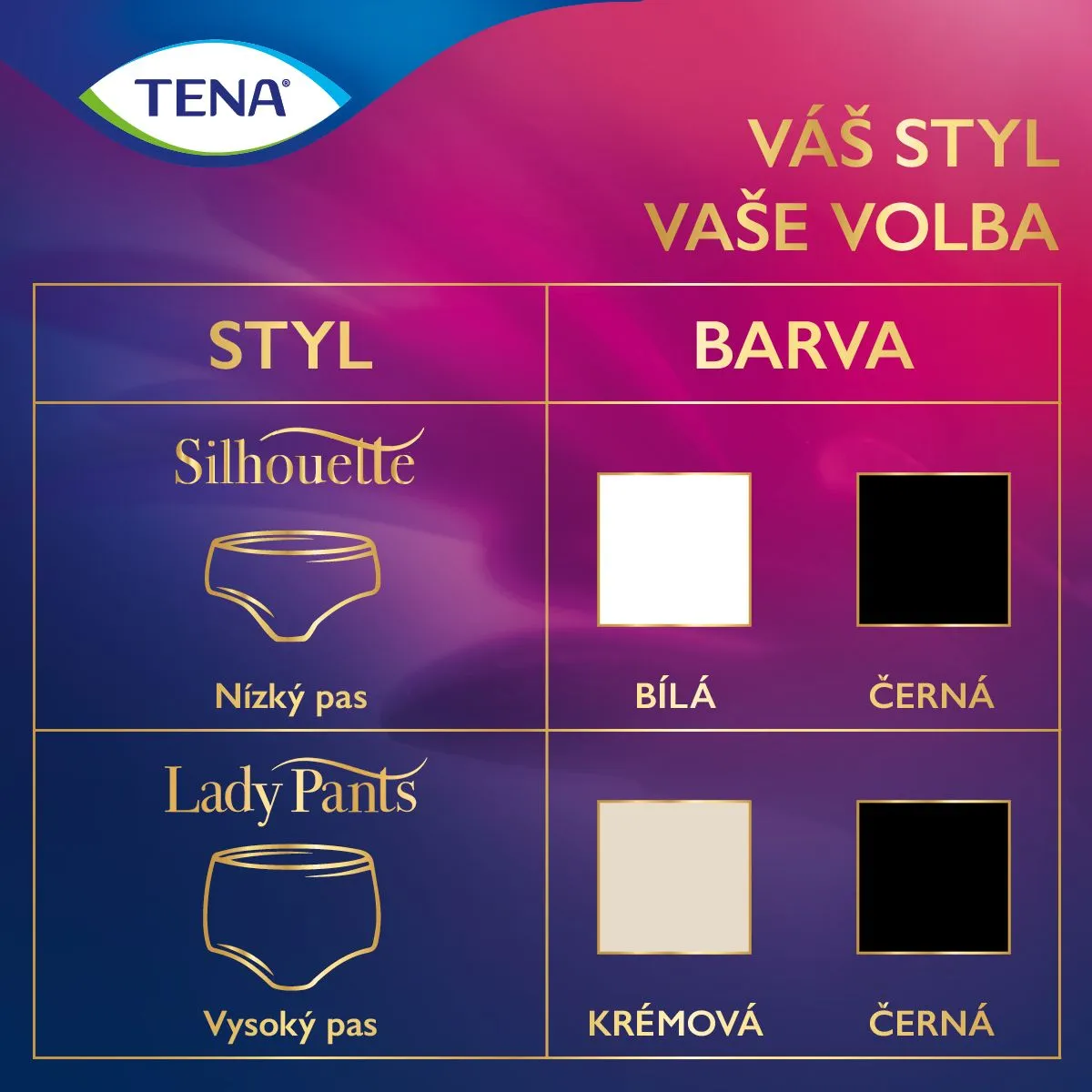 Tena Silhouette Low Waist Blanc Normal M inkontinenční kalhotky 6 ks