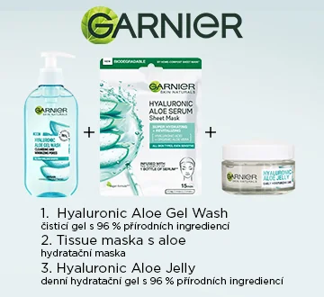 *SLEVA 10 % na společný nákup produktů Garnier Skin Naturals Hyaluronic Aloe gel pro normální a smíšenou pleť 50 ml, Garnier Skin Naturals Hyaluronic Aloe čisticí gel 200 ml a Garnier Skin Naturals Hyaluronic Aloe superhydratační revitalizační maska