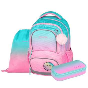 Oxybag OXY NEXT - školní set Ombre Pink 3 ks: batoh, penál, sáček batoh, penál, sáček