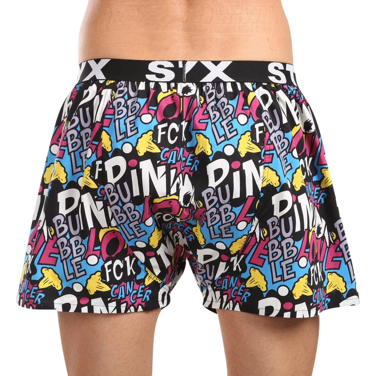 Styx Pánské trenky art sportovní guma Pink Bubble (B1058) M