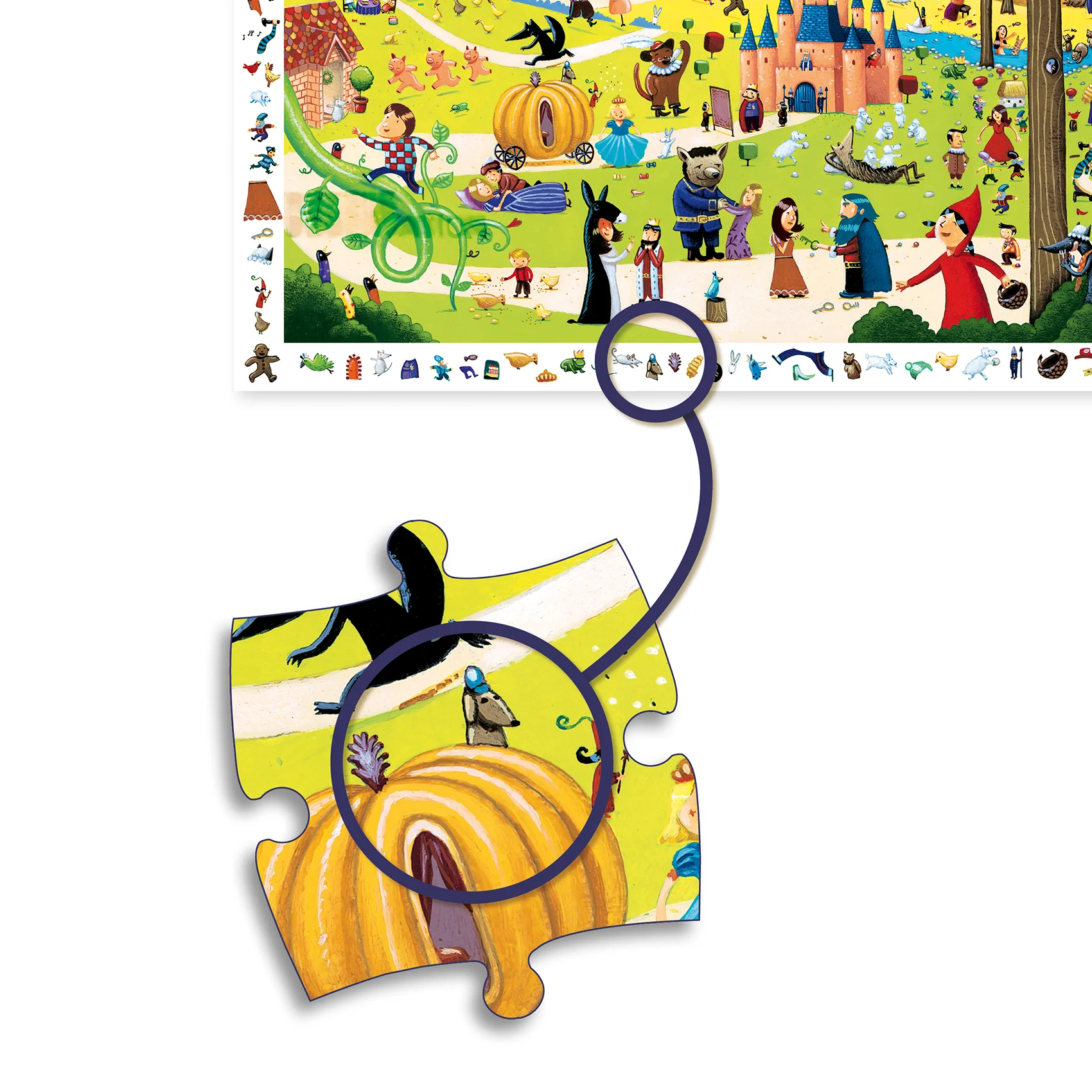 Djeco Vyhledávací puzzle Pohádky - 54 pcs