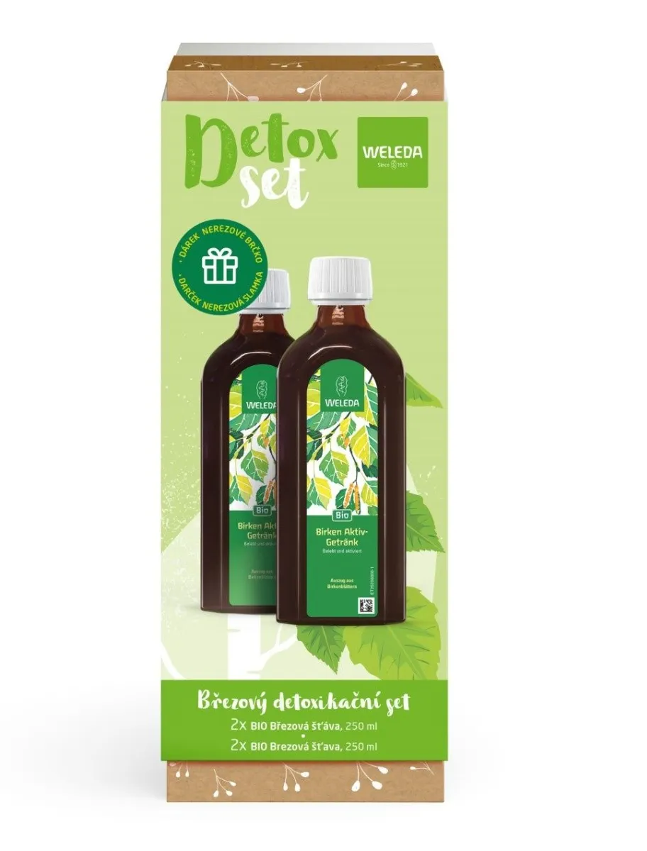 Weleda Březový detoxikační set + dárek nerezové brčko