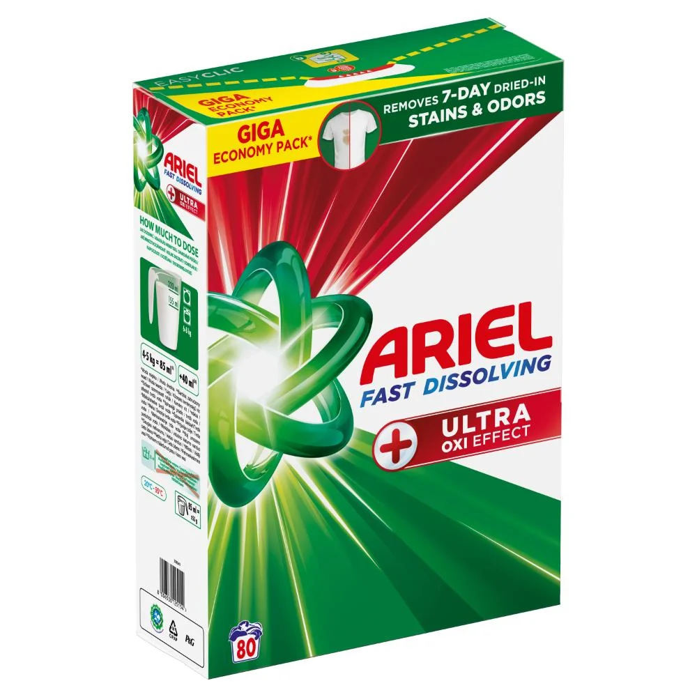 Ariel Ultra Oxi Effect prací prášek 4,4 kg 80 praní