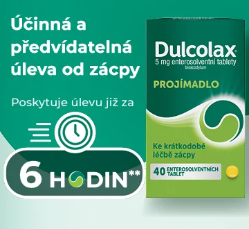 Účinná a předvídatelná úleva od zácpy. Poskytuje úlevu již za 10 minut. Dulcolax tablety.