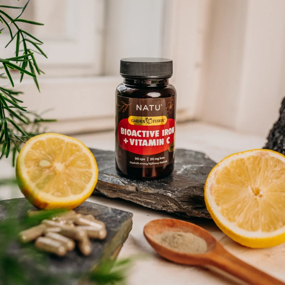 NATU Garden Fusion Bioaktivní železo s vitaminem C a piperinem 90 kapslí