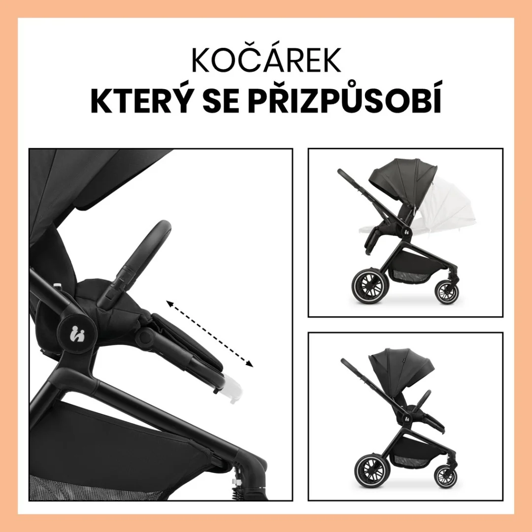 Hauck Kombinovaný kočárek Move N Care Set 2v1 Black