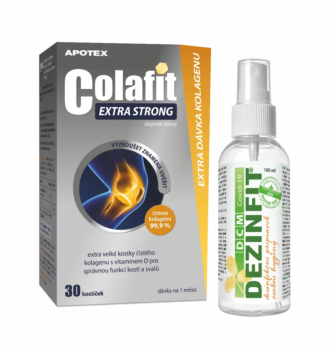 Colafit Extra Strong 30 kostiček + dezinfekce 100 ml