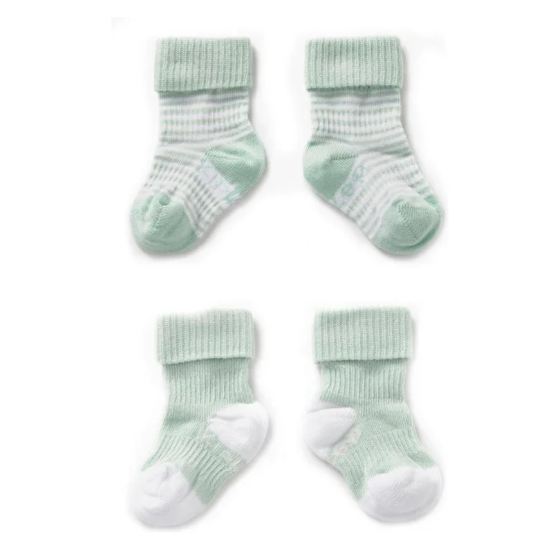 KipKep dětské ponožky Stay-on-Socks 6-12m 2páry Mint Stripes