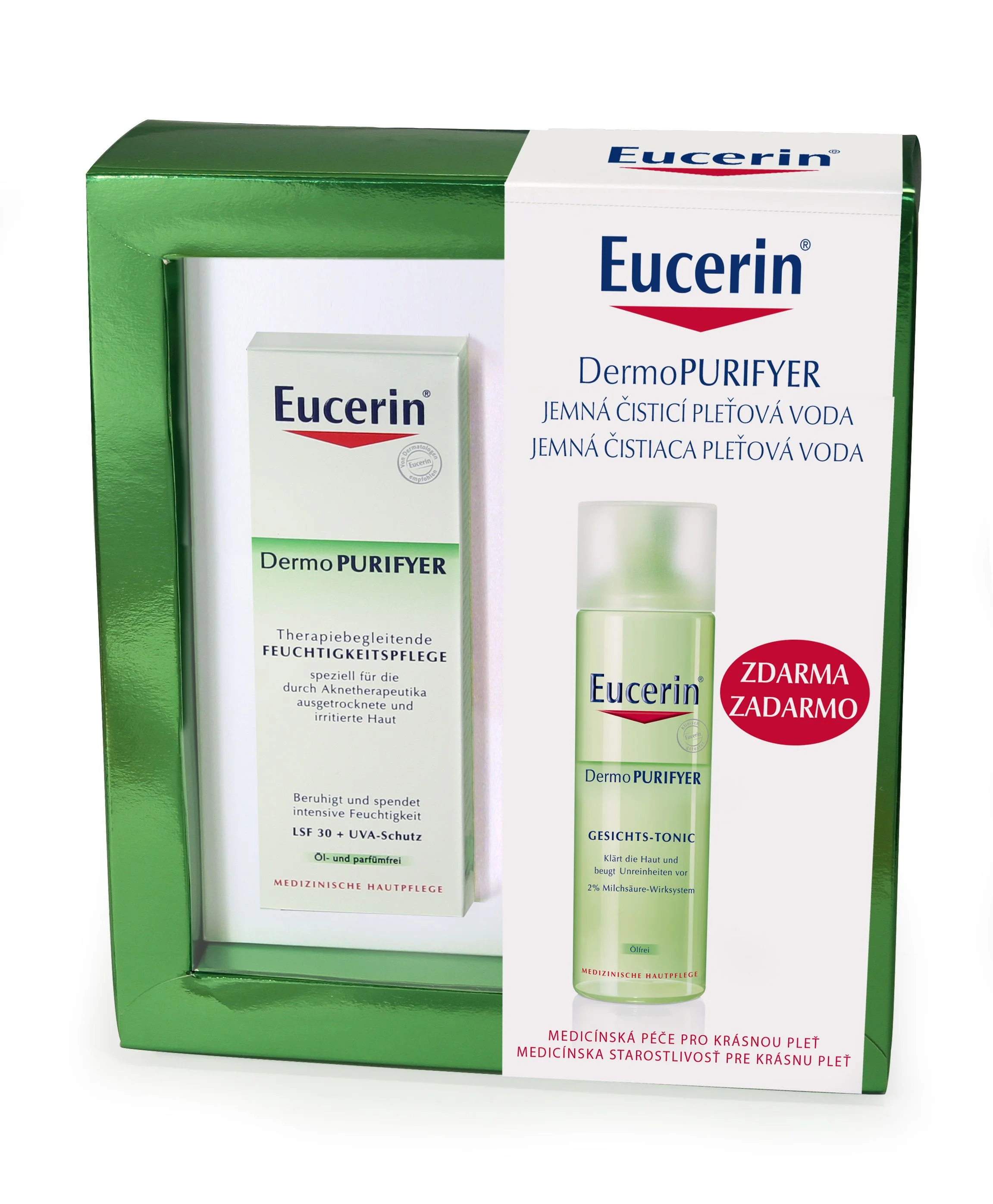 EUCERIN DermoPURIFYER Zmatňující denní krém + Jemná čisticí pleťová voda