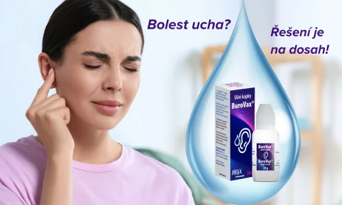žena s bolestí ucha